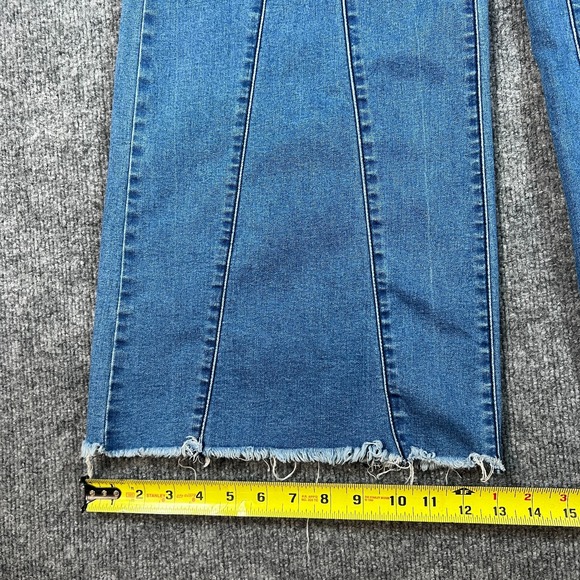 Litz Wide Jeans Womens 28 Blue Denim Cotton Frayed Hem High Rise Medium Wash - Picture 2 of 11